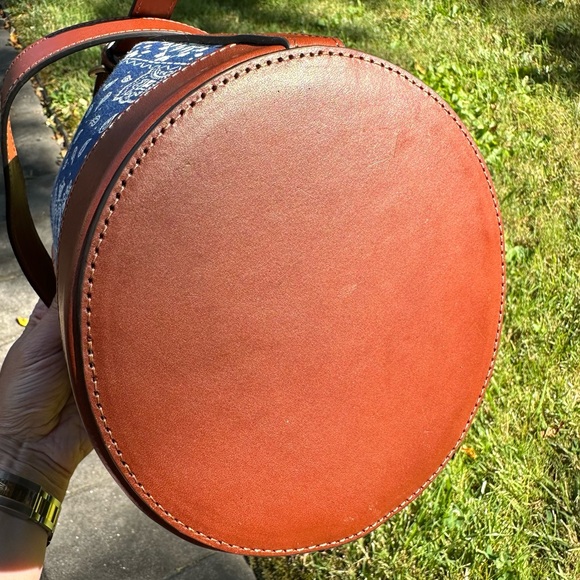 NWT Sezane Mini Farrow Crossbody Bucket Bag in Blue Bandana print - Picture 5 of 10